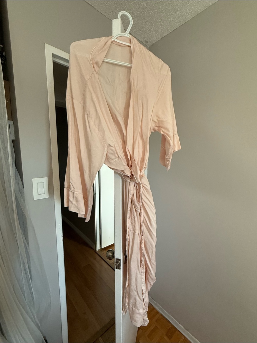 Women's Lightweight Tie-Waist Robe - Blush Pink